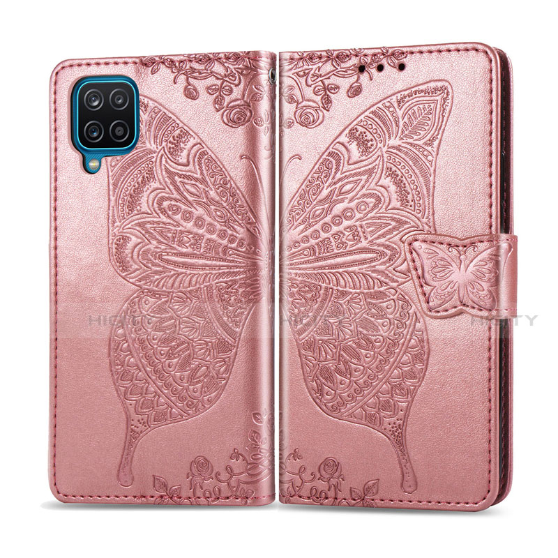 Coque Portefeuille Livre Cuir Etui Clapet L05 pour Samsung Galaxy A12 Or Rose Plus