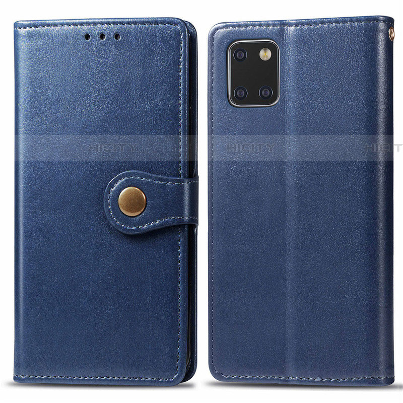 Coque Portefeuille Livre Cuir Etui Clapet L05 pour Samsung Galaxy A81 Bleu Plus