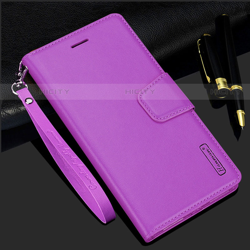 Coque Portefeuille Livre Cuir Etui Clapet L05 pour Samsung Galaxy S21 5G Violet Plus