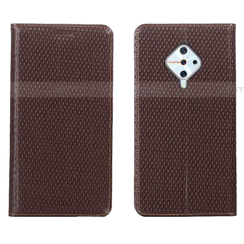 Coque Portefeuille Livre Cuir Etui Clapet L05 pour Vivo X50 Lite Marron Plus