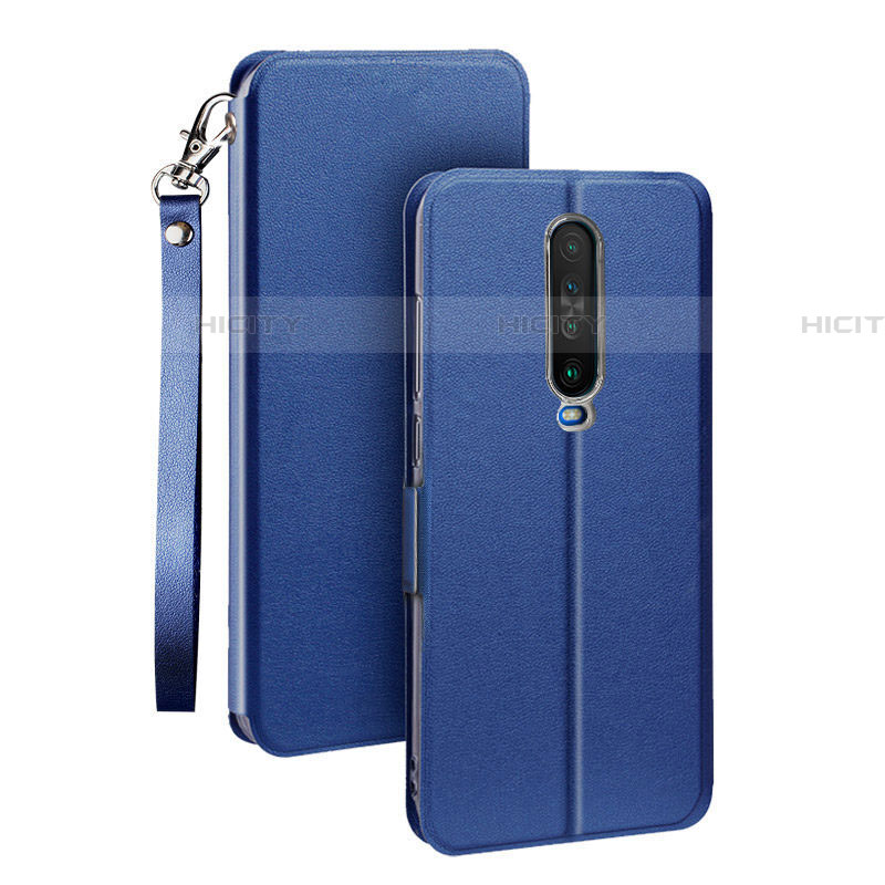 Coque Portefeuille Livre Cuir Etui Clapet L05 pour Xiaomi Poco X2 Bleu Plus