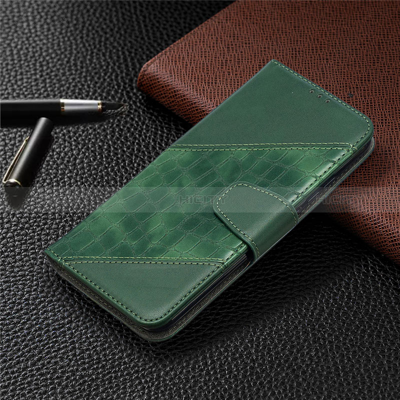 Coque Portefeuille Livre Cuir Etui Clapet L05 pour Xiaomi Redmi 10A 4G Vert Plus