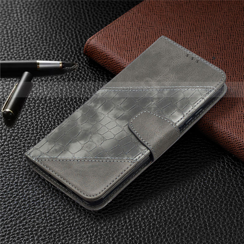 Coque Portefeuille Livre Cuir Etui Clapet L05 pour Xiaomi Redmi 9 India Gris Plus