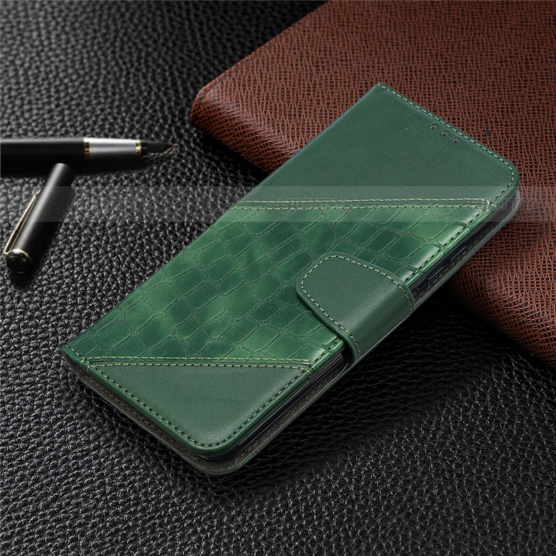 Coque Portefeuille Livre Cuir Etui Clapet L05 pour Xiaomi Redmi 9 India Vert Plus