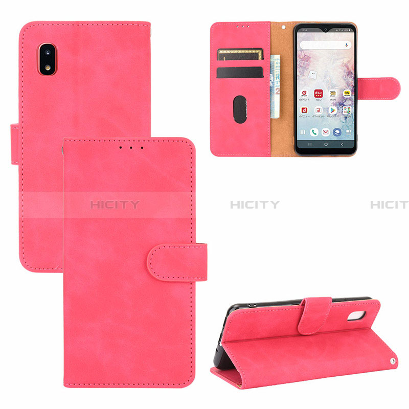 Coque Portefeuille Livre Cuir Etui Clapet L05Z pour Samsung Galaxy A20 SC-02M SCV46 Rose Rouge Plus