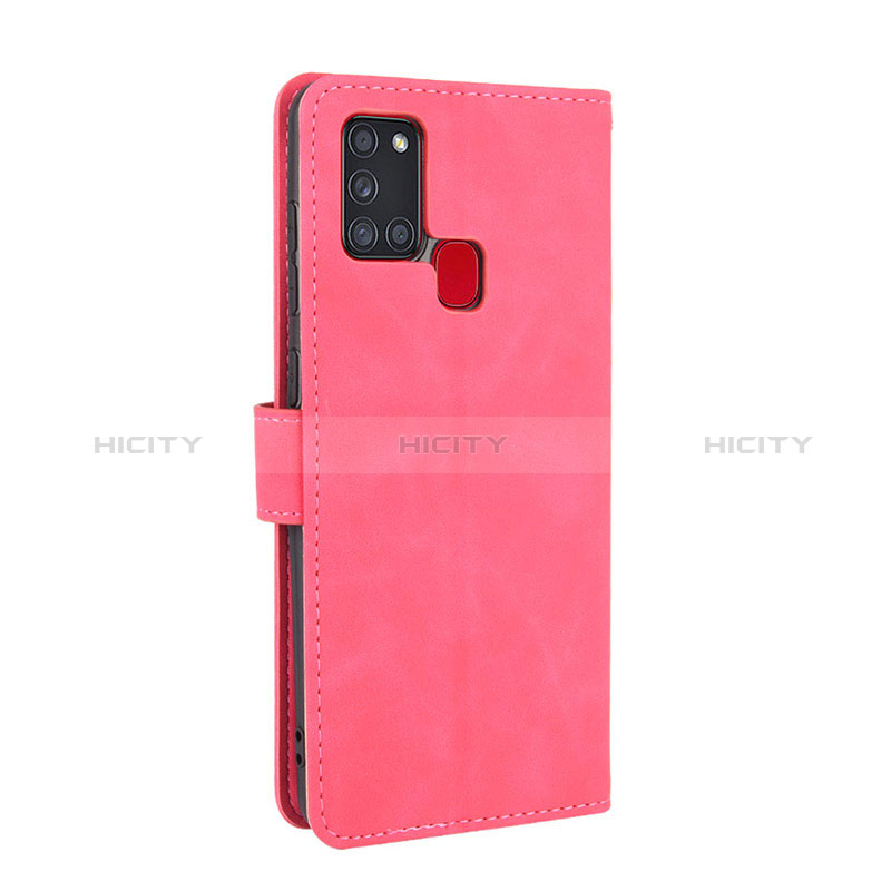 Coque Portefeuille Livre Cuir Etui Clapet L05Z pour Samsung Galaxy A21s Rose Rouge Plus