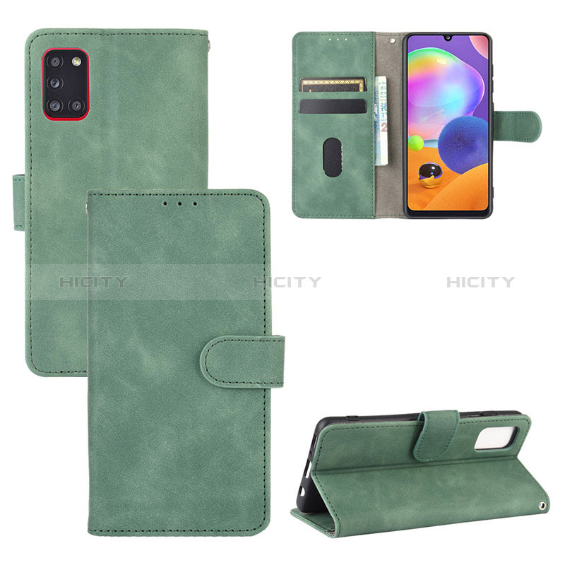 Coque Portefeuille Livre Cuir Etui Clapet L05Z pour Samsung Galaxy A31 Vert Plus