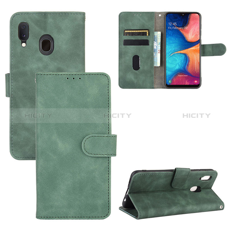 Coque Portefeuille Livre Cuir Etui Clapet L05Z pour Samsung Galaxy M10S Vert Plus