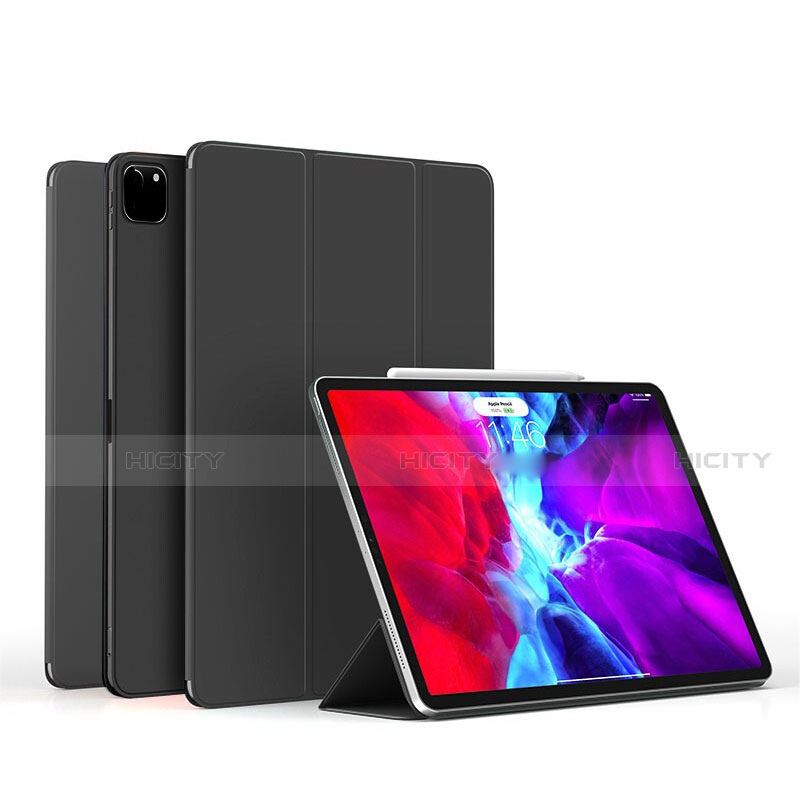 Coque Portefeuille Livre Cuir Etui Clapet L06 pour Apple iPad Pro 11 (2020) Noir Plus