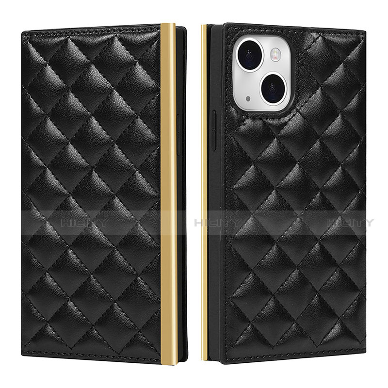 Coque Portefeuille Livre Cuir Etui Clapet L06 pour Apple iPhone 13 Noir Plus