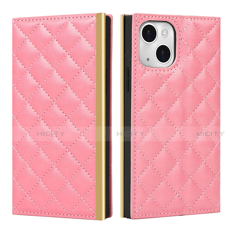 Coque Portefeuille Livre Cuir Etui Clapet L06 pour Apple iPhone 13 Rose Plus