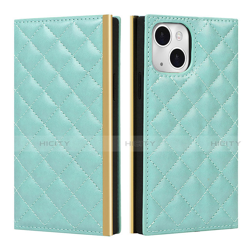 Coque Portefeuille Livre Cuir Etui Clapet L06 pour Apple iPhone 13 Vert Plus