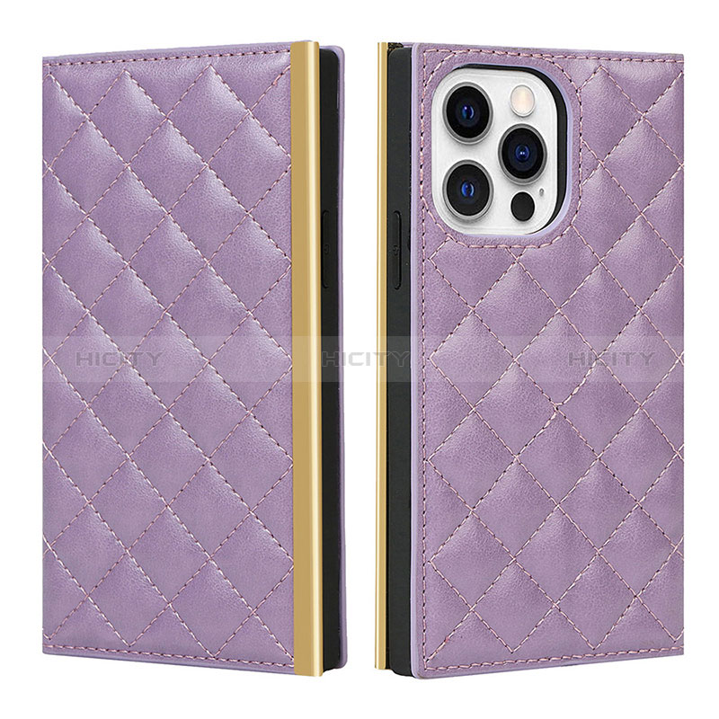 Coque Portefeuille Livre Cuir Etui Clapet L06 pour Apple iPhone 14 Pro Max Violet Plus