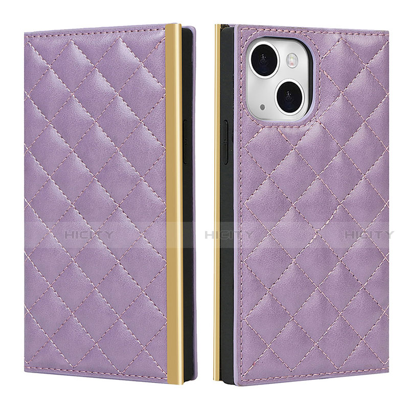 Coque Portefeuille Livre Cuir Etui Clapet L06 pour Apple iPhone 14 Violet Plus