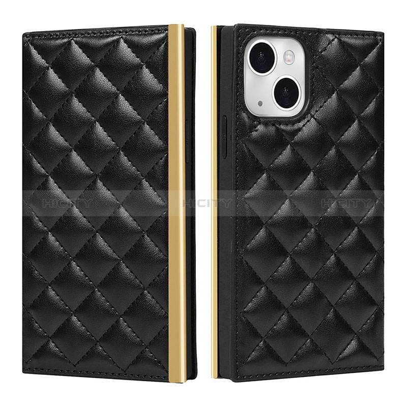 Coque Portefeuille Livre Cuir Etui Clapet L06 pour Apple iPhone 15 Noir Plus