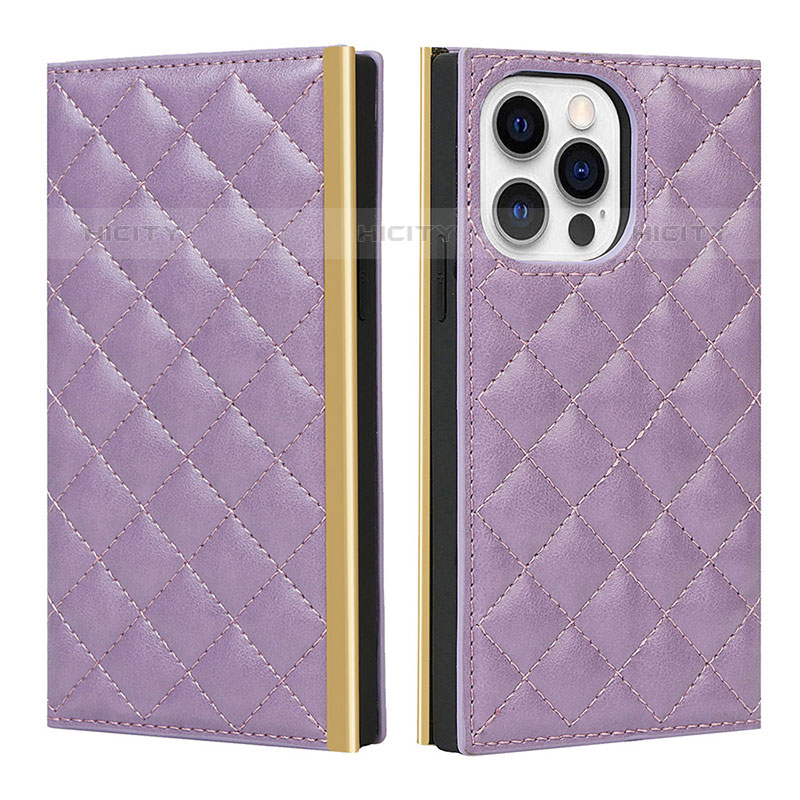 Coque Portefeuille Livre Cuir Etui Clapet L06 pour Apple iPhone 15 Pro Violet Plus