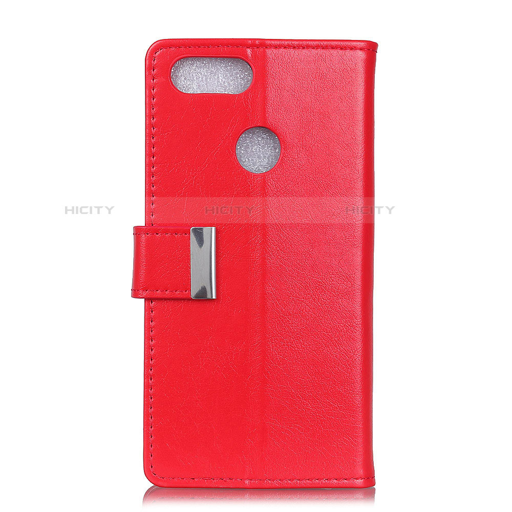 Coque Portefeuille Livre Cuir Etui Clapet L06 pour Asus Zenfone Max Plus M1 ZB570TL Rouge Plus