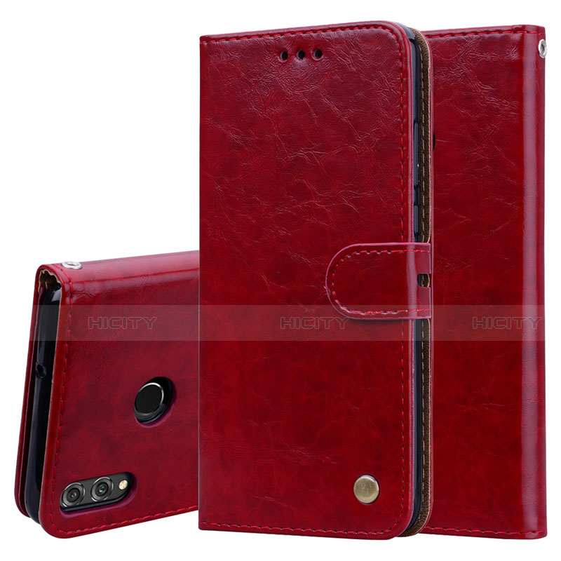 Coque Portefeuille Livre Cuir Etui Clapet L06 pour Huawei Honor 8X Rouge Plus