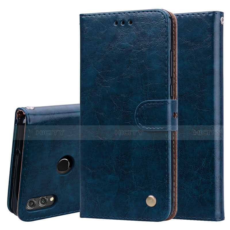 Coque Portefeuille Livre Cuir Etui Clapet L06 pour Huawei Honor V10 Lite Bleu Plus