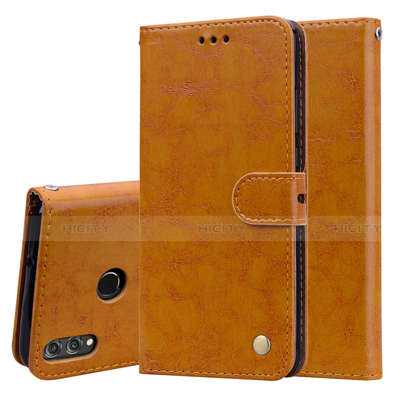 Coque Portefeuille Livre Cuir Etui Clapet L06 pour Huawei Honor V10 Lite Orange Plus