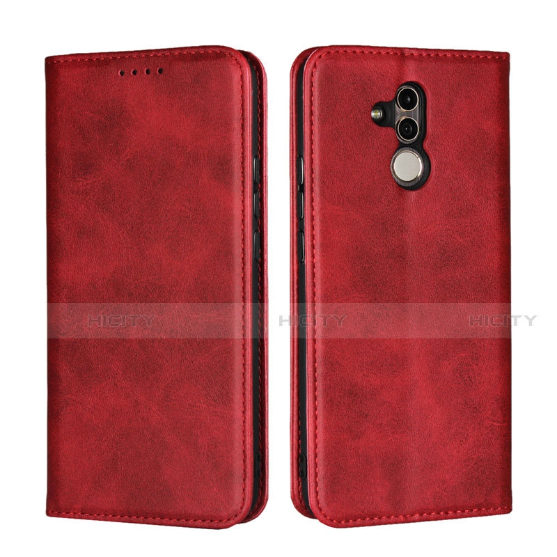 Coque Portefeuille Livre Cuir Etui Clapet L06 pour Huawei Mate 20 Lite Rouge Plus