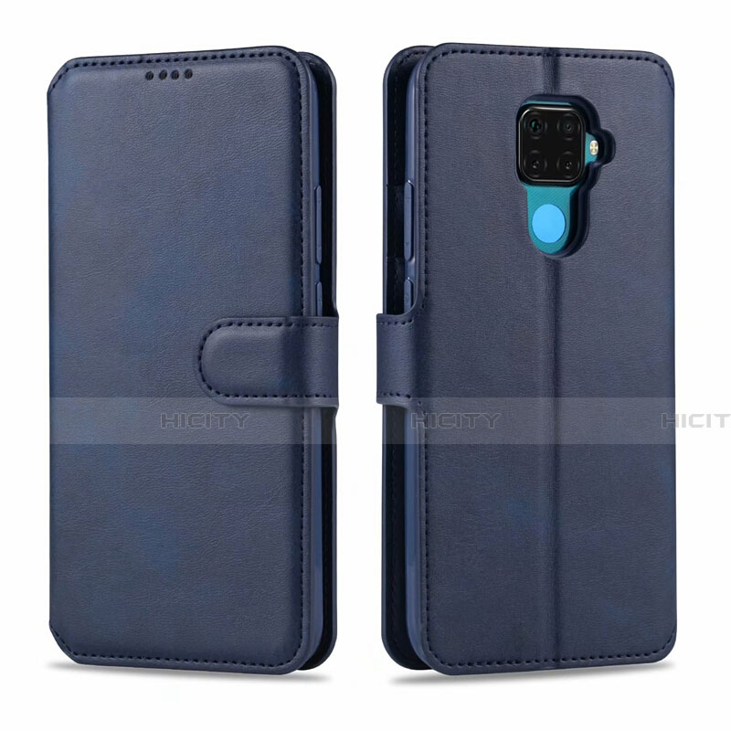 Coque Portefeuille Livre Cuir Etui Clapet L06 pour Huawei Mate 30 Lite Bleu Plus