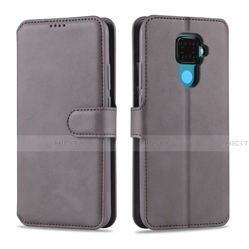 Coque Portefeuille Livre Cuir Etui Clapet L06 pour Huawei Mate 30 Lite Gris Plus