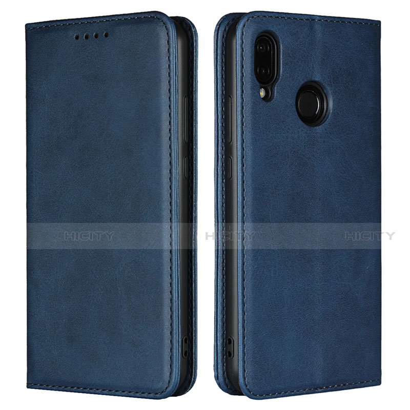 Coque Portefeuille Livre Cuir Etui Clapet L06 pour Huawei Nova 3e Bleu Plus