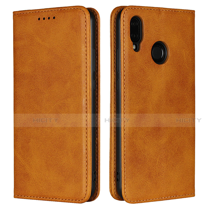 Coque Portefeuille Livre Cuir Etui Clapet L06 pour Huawei Nova 3e Orange Plus