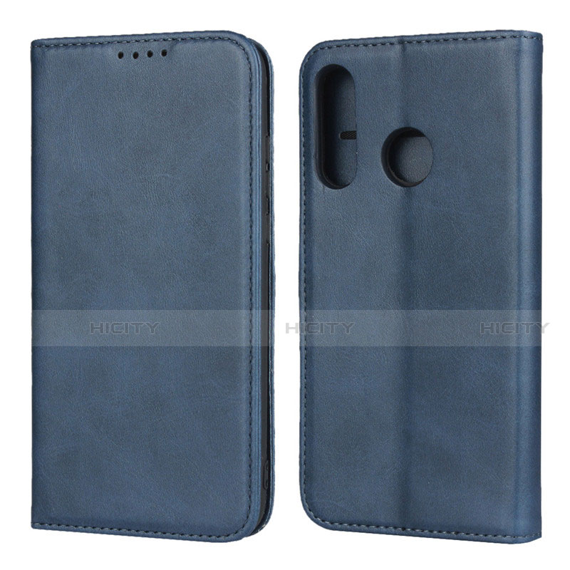 Coque Portefeuille Livre Cuir Etui Clapet L06 pour Huawei Nova 4e Bleu Plus