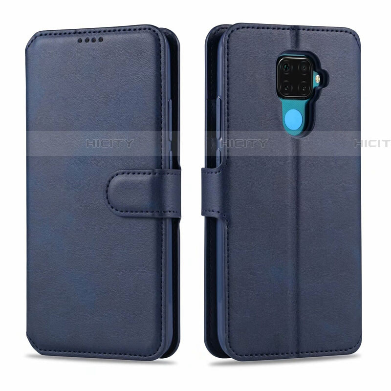 Coque Portefeuille Livre Cuir Etui Clapet L06 pour Huawei Nova 5i Pro Bleu Plus