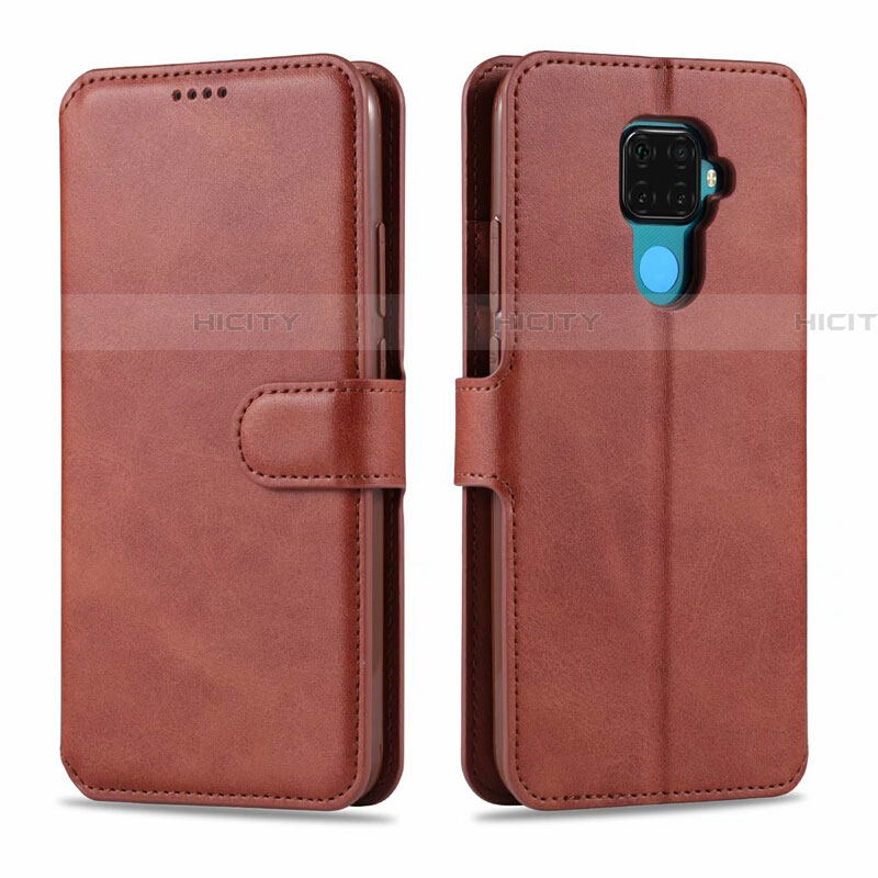 Coque Portefeuille Livre Cuir Etui Clapet L06 pour Huawei Nova 5i Pro Marron Plus