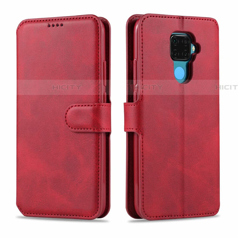 Coque Portefeuille Livre Cuir Etui Clapet L06 pour Huawei Nova 5i Pro Rouge Plus