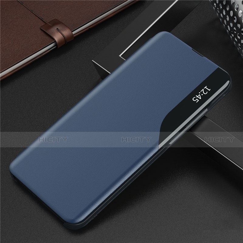 Coque Portefeuille Livre Cuir Etui Clapet L06 pour Huawei P Smart (2021) Bleu Plus