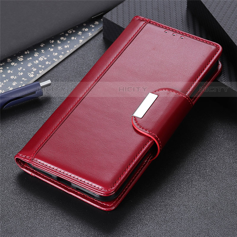 Coque Portefeuille Livre Cuir Etui Clapet L06 pour Huawei Y7p Vin Rouge Plus