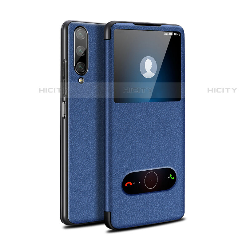 Coque Portefeuille Livre Cuir Etui Clapet L06 pour Huawei Y9s Bleu Plus