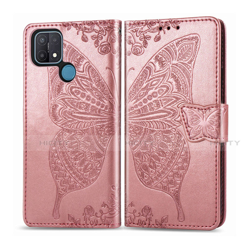 Coque Portefeuille Livre Cuir Etui Clapet L06 pour Oppo A15 Or Rose Plus