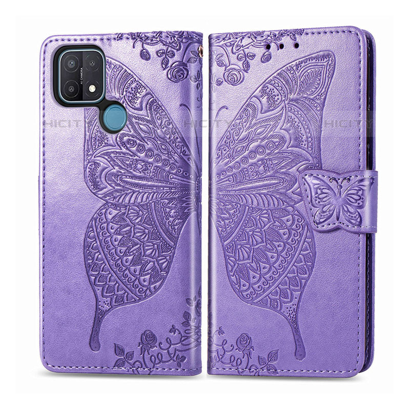 Coque Portefeuille Livre Cuir Etui Clapet L06 pour Oppo A35 Violet Clair Plus