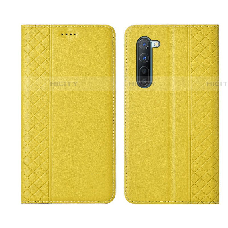 Coque Portefeuille Livre Cuir Etui Clapet L06 pour Oppo Find X2 Lite Jaune Plus