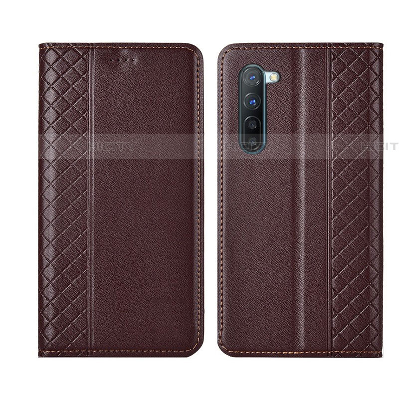 Coque Portefeuille Livre Cuir Etui Clapet L06 pour Oppo Find X2 Lite Marron Plus