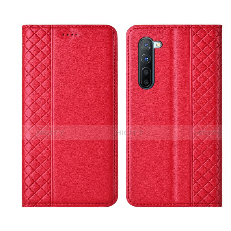 Coque Portefeuille Livre Cuir Etui Clapet L06 pour Oppo K7 5G Rouge Plus