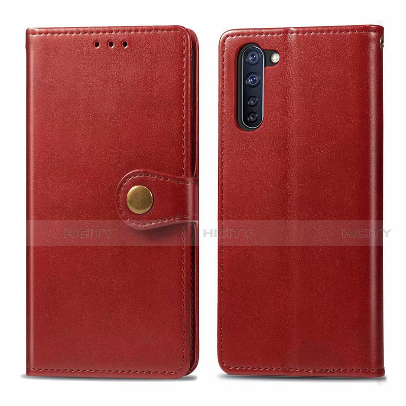 Coque Portefeuille Livre Cuir Etui Clapet L06 pour Oppo Reno3 A Rouge Plus