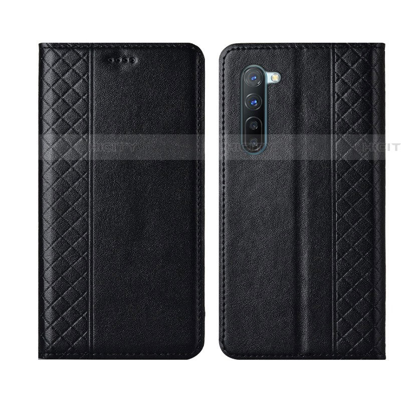 Coque Portefeuille Livre Cuir Etui Clapet L06 pour Oppo Reno3 Noir Plus