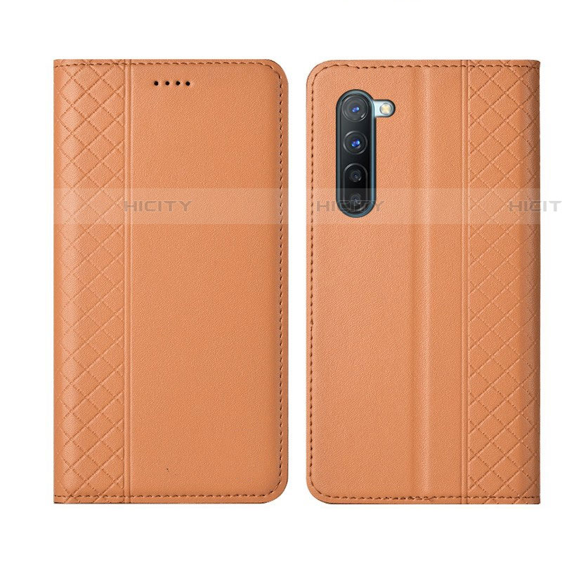 Coque Portefeuille Livre Cuir Etui Clapet L06 pour Oppo Reno3 Orange Plus