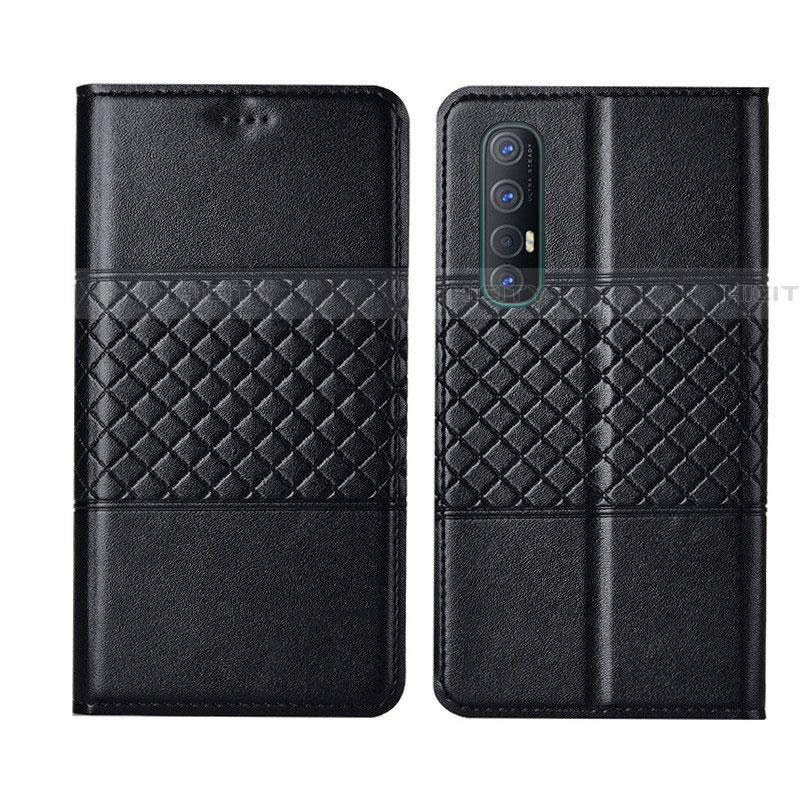 Coque Portefeuille Livre Cuir Etui Clapet L06 pour Oppo Reno3 Pro Noir Plus