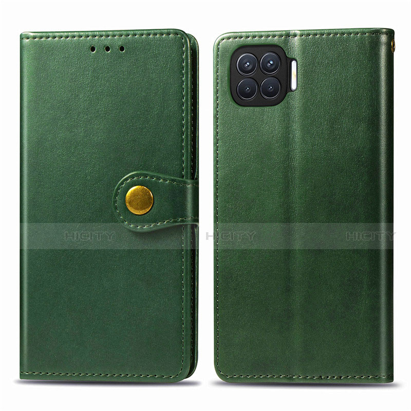 Coque Portefeuille Livre Cuir Etui Clapet L06 pour Oppo Reno4 F Vert Plus