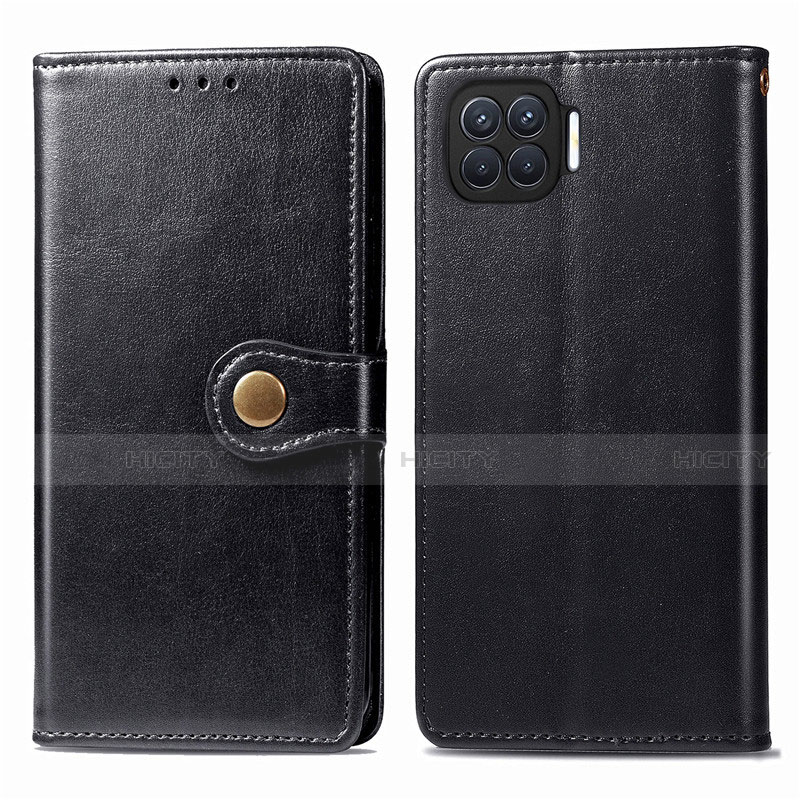 Coque Portefeuille Livre Cuir Etui Clapet L06 pour Oppo Reno4 Lite Noir Plus