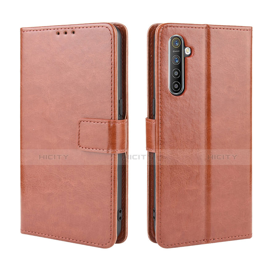 Coque Portefeuille Livre Cuir Etui Clapet L06 pour Realme X2 Marron Plus