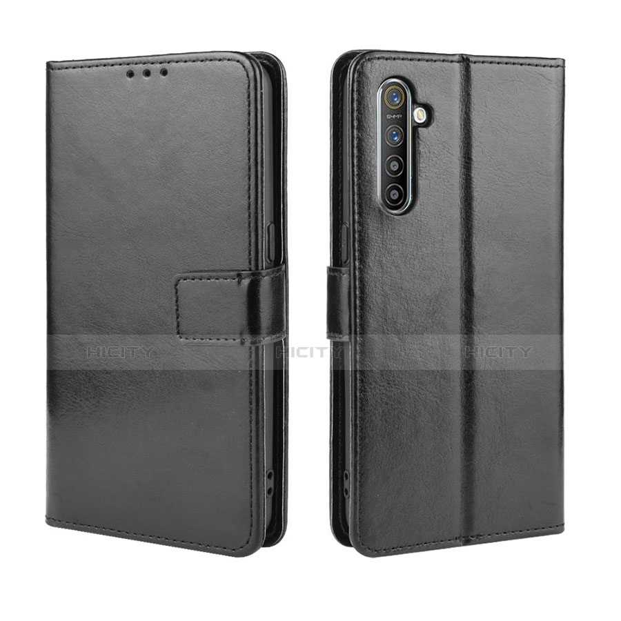 Coque Portefeuille Livre Cuir Etui Clapet L06 pour Realme X2 Noir Plus