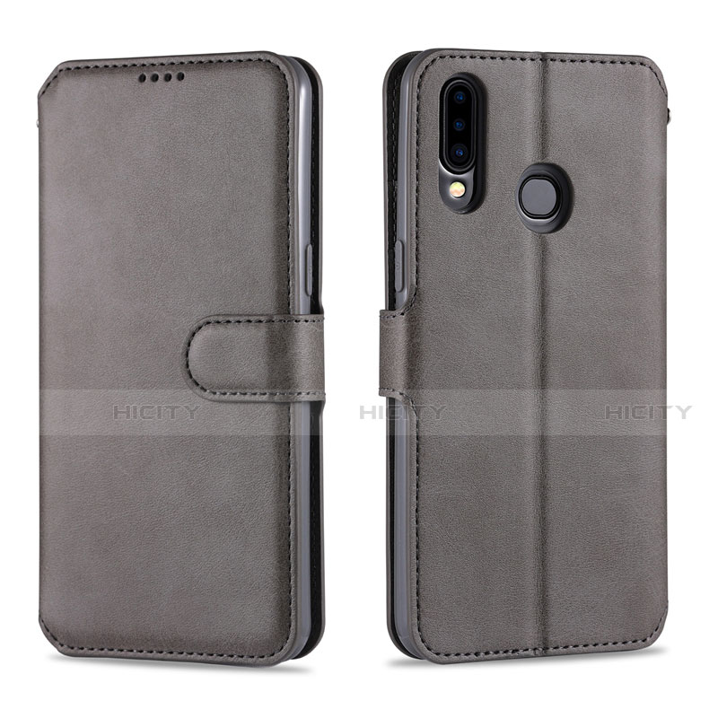 Coque Portefeuille Livre Cuir Etui Clapet L06 pour Samsung Galaxy A20s Gris Plus